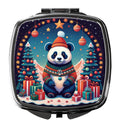 Panda Christmas Compact Mirror Decorative Travel Makeup Mirror for Women Girls Gifts Pocket Makeup Mirror Folding Handheld