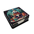 Panda Christmas PU Leather Note Paper Holder with Artist-Designed Cover, Desk Accessory, Office Gift