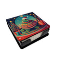 Turtle Christmas PU Leather Note Paper Holder with Artist-Designed Cover, Desk Accessory, Office Gift