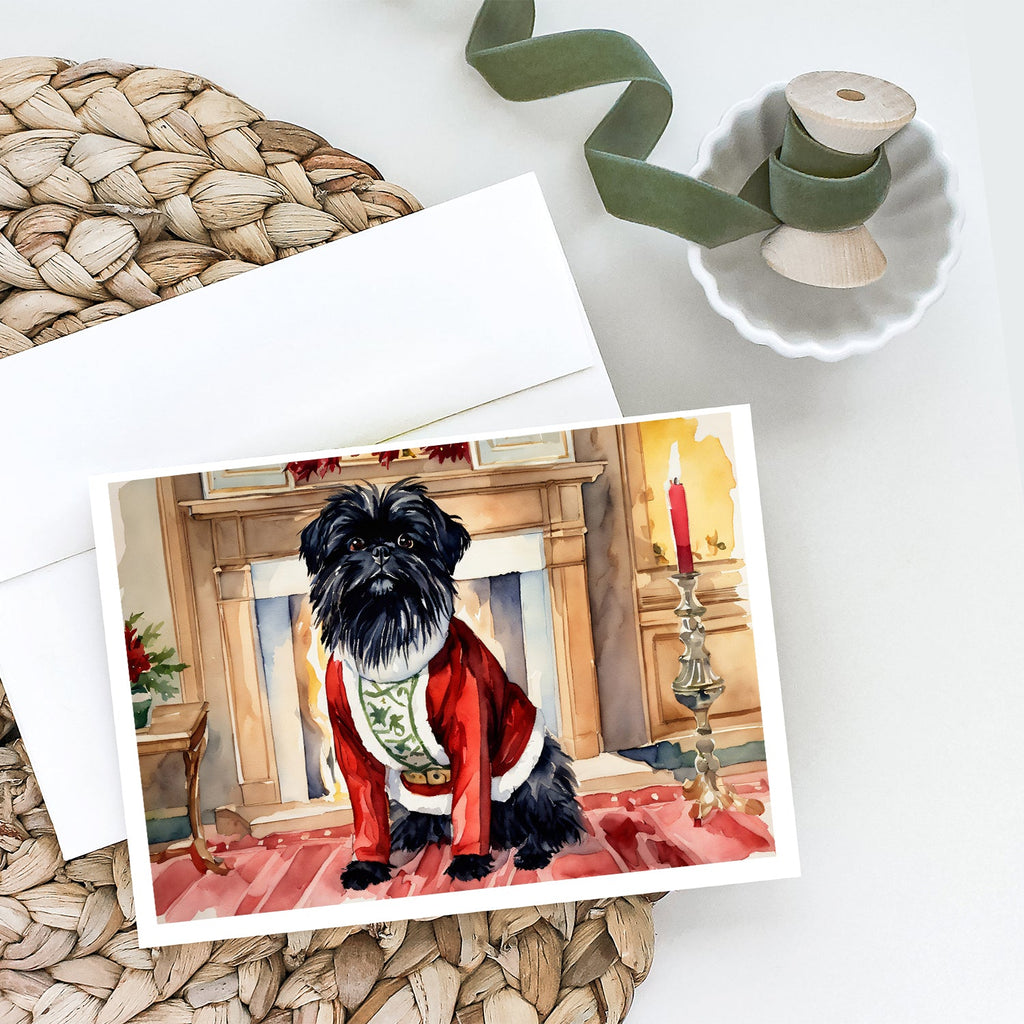Affenpinscher Christmas Greeting Cards Pack of 8 Blank Cards with Envelopes Whimsical A7 Size 5x7