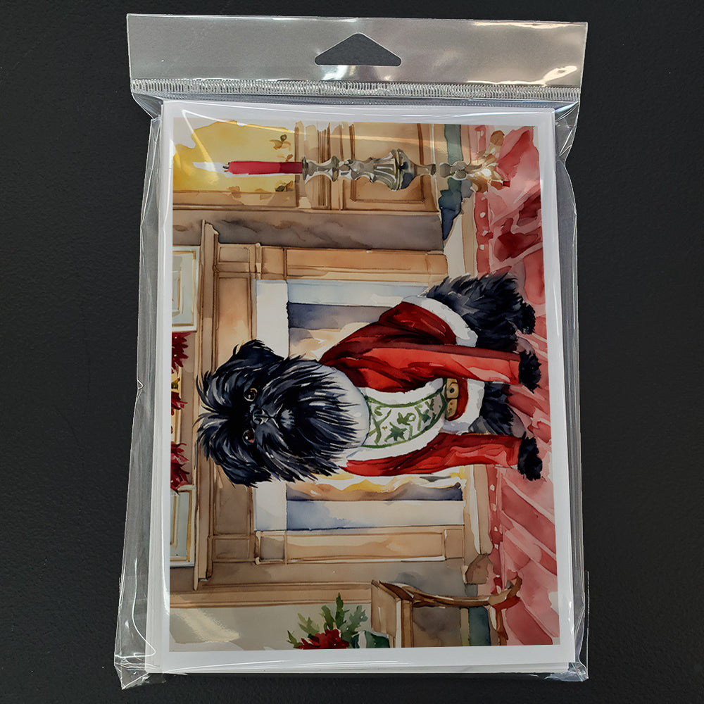 Affenpinscher Christmas Greeting Cards Pack of 8 Blank Cards with Envelopes Whimsical A7 Size 5x7
