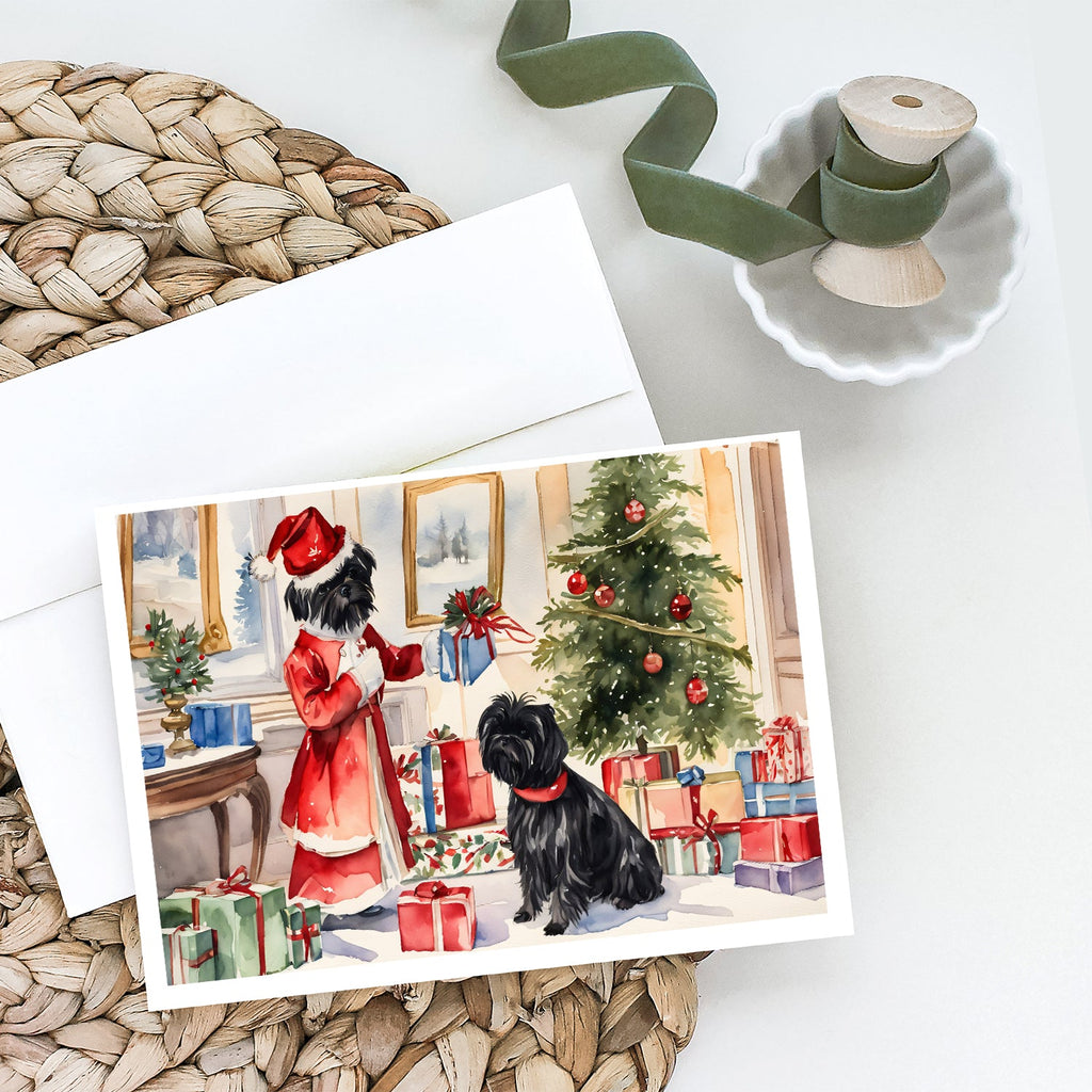 Affenpinscher Christmas Greeting Cards Pack of 8 Blank Cards with Envelopes Whimsical A7 Size 5x7