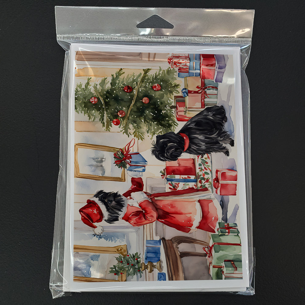 Affenpinscher Christmas Greeting Cards Pack of 8 Blank Cards with Envelopes Whimsical A7 Size 5x7