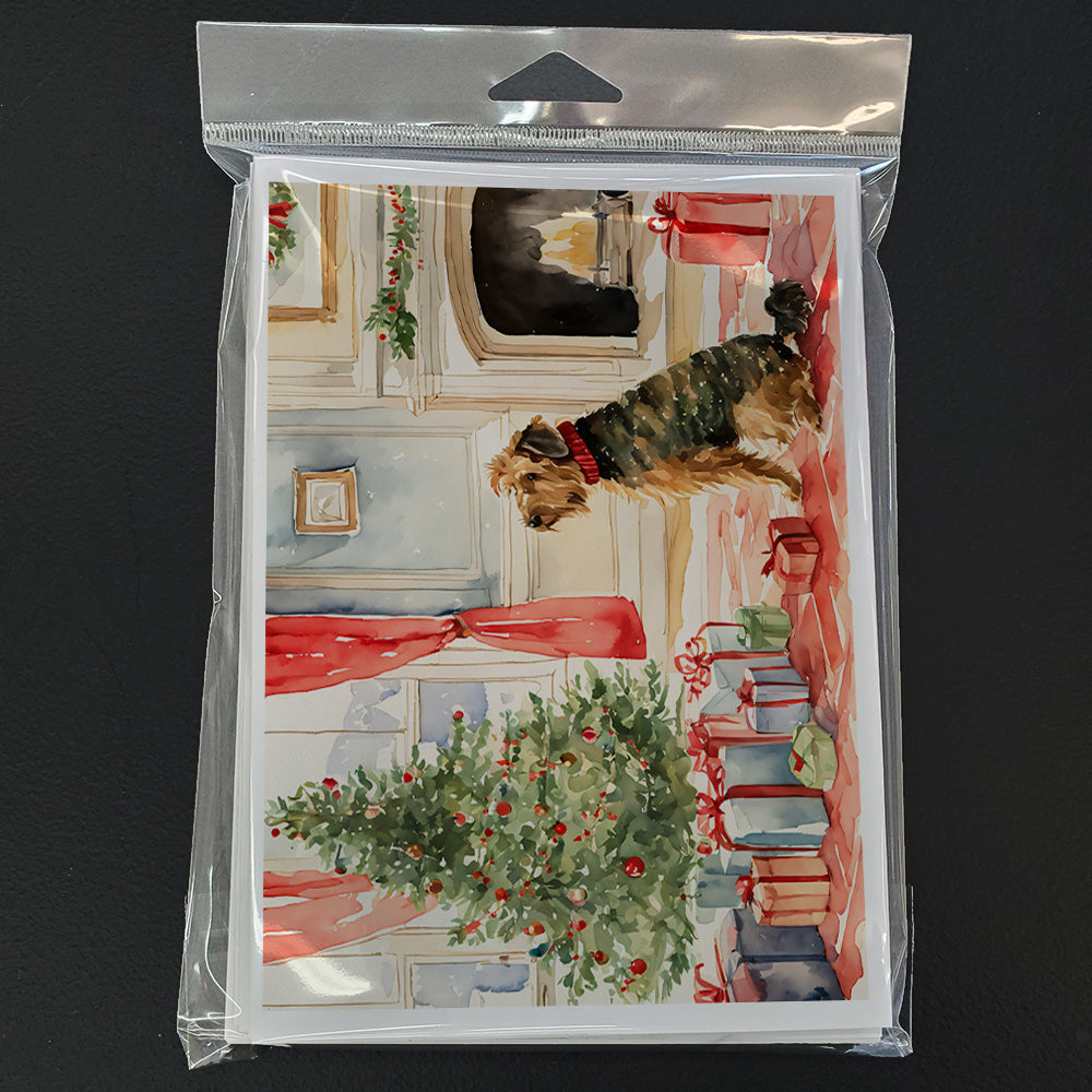 Airedale Terrier Christmas Greeting Cards Pack of 8 Blank Cards with Envelopes Whimsical A7 Size 5x7