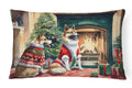 Akita Christmas Decorative Throw Pillow 12x16 Indoor Outdoor Accent Cushion, Fabric Cover with Insert for Sofa, Bed, Porch & Living Room
