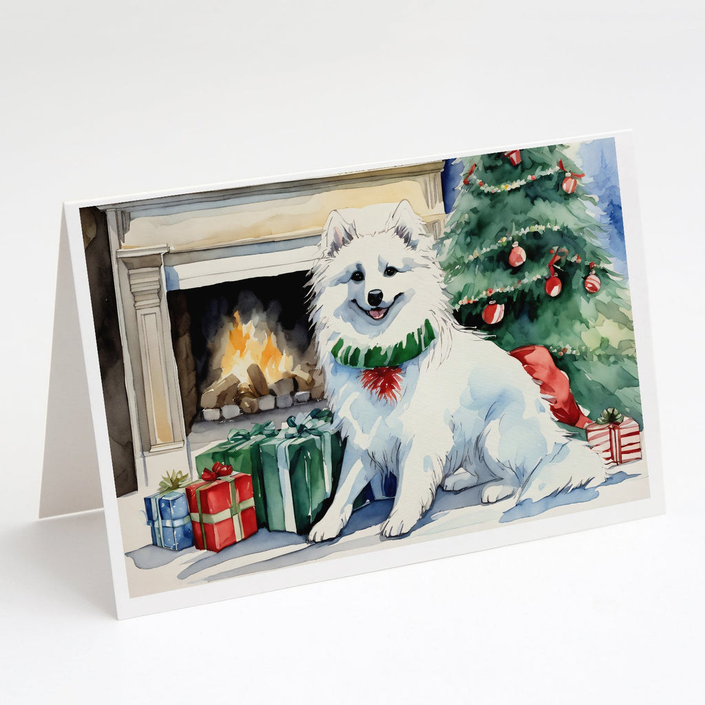 American Eskimo Christmas Greeting Cards Pack of 8 Blank Cards with Envelopes Whimsical A7 Size 5x7