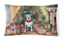 Pit Bull Terrier Christmas Decorative Throw Pillow 12x16 Indoor Outdoor Accent Cushion, Fabric Cover with Insert for Sofa, Bed, Porch & Living Room