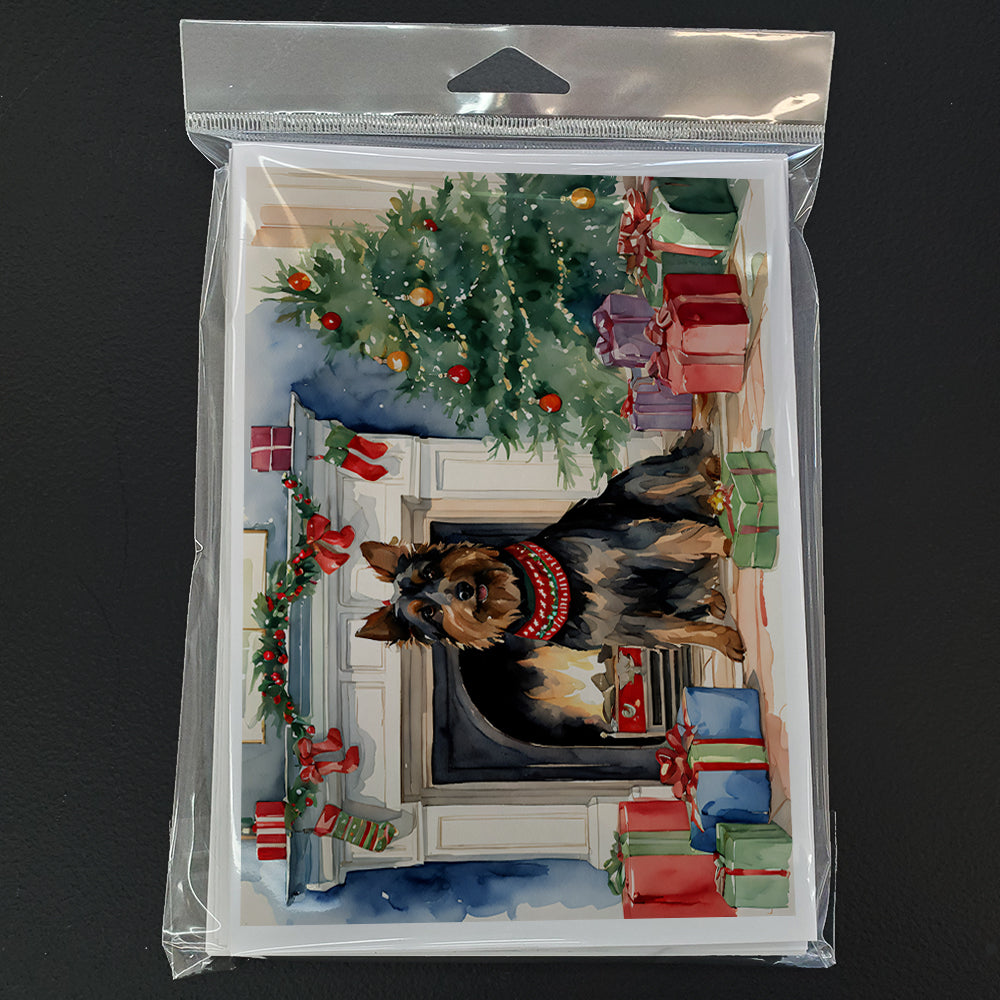 Australian Terrier Christmas Greeting Cards Pack of 8 Blank Cards with Envelopes Whimsical A7 Size 5x7