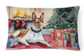 Basenji Christmas Decorative Throw Pillow 12x16 Indoor Outdoor Accent Cushion, Fabric Cover with Insert for Sofa, Bed, Porch & Living Room