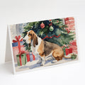 Basset Hound Christmas Greeting Cards Pack of 8 Blank Cards with Envelopes Whimsical A7 Size 5x7