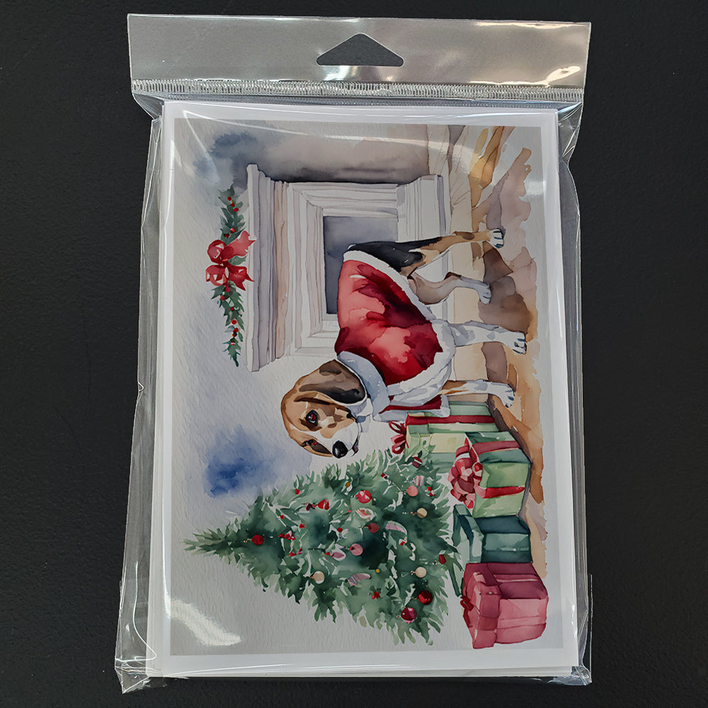 Beagle Christmas Greeting Cards Pack of 8 Blank Cards with Envelopes Whimsical A7 Size 5x7