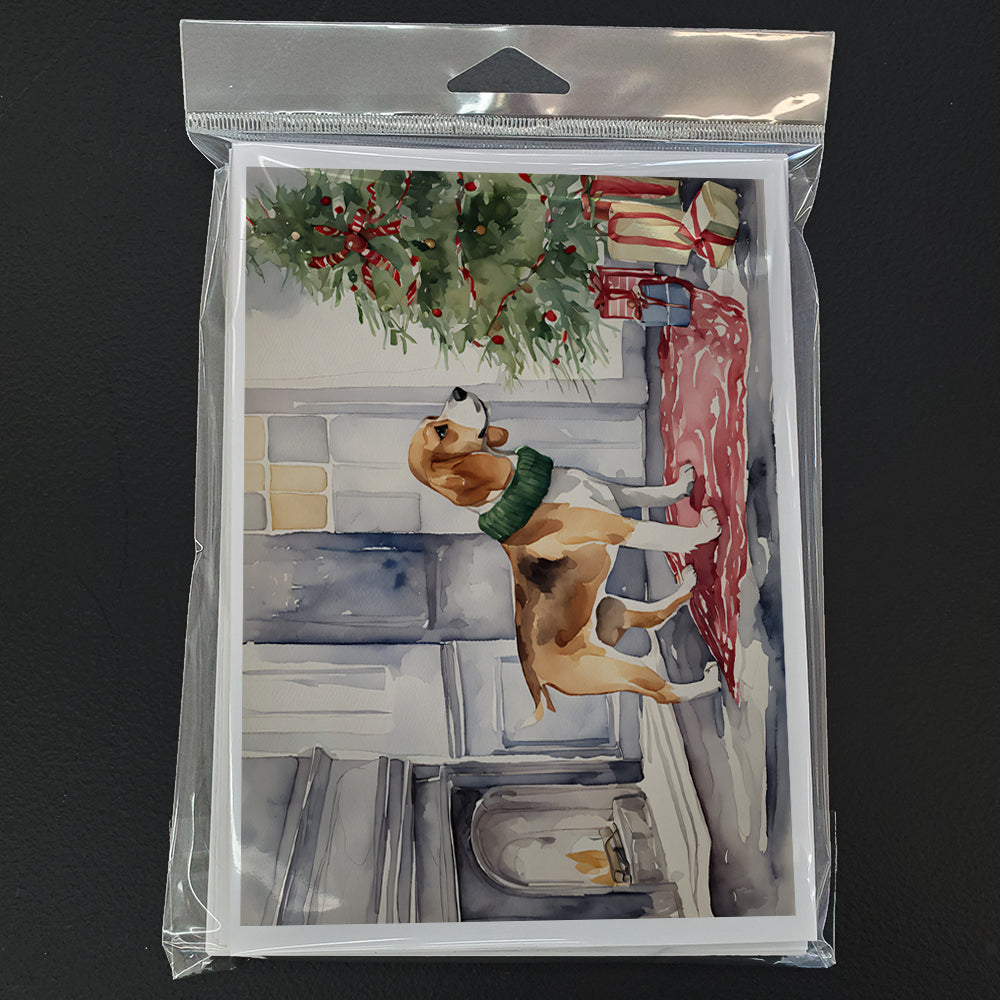 Beagle Christmas Greeting Cards Pack of 8 Blank Cards with Envelopes Whimsical A7 Size 5x7