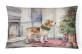Beagle Christmas Decorative Throw Pillow 12x16 Indoor Outdoor Accent Cushion, Fabric Cover with Insert for Sofa, Bed, Porch & Living Room