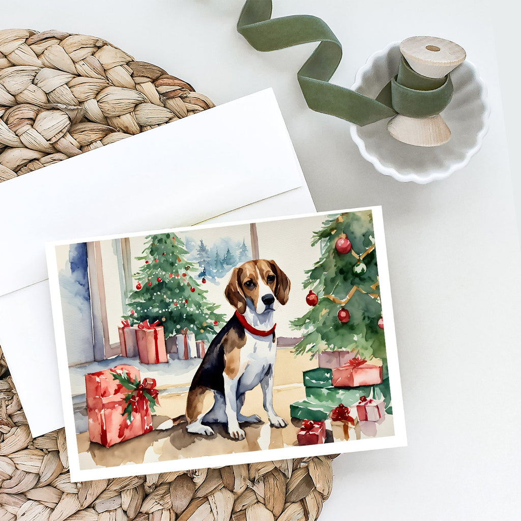 Beagle Christmas Greeting Cards Pack of 8 Blank Cards with Envelopes Whimsical A7 Size 5x7