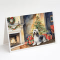 Bearded Collie Christmas Greeting Cards Pack of 8 Blank Cards with Envelopes Whimsical A7 Size 5x7