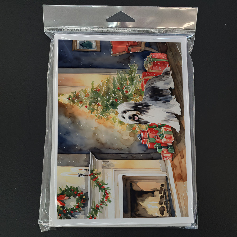 Bearded Collie Christmas Greeting Cards Pack of 8 Blank Cards with Envelopes Whimsical A7 Size 5x7