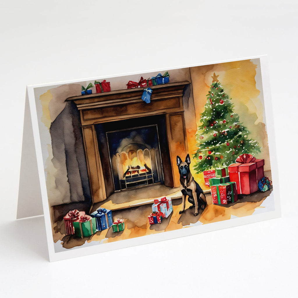 Belgian Malinois Christmas Greeting Cards Pack of 8 Blank Cards with Envelopes Whimsical A7 Size 5x7