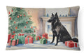 Belgian Sheepdog Christmas Decorative Throw Pillow 12x16 Indoor Outdoor Accent Cushion, Fabric Cover with Insert for Sofa, Bed, Porch & Living Room