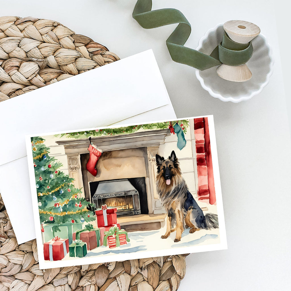 Belgian Tervuren Christmas Greeting Cards Pack of 8 Blank Cards with Envelopes Whimsical A7 Size 5x7