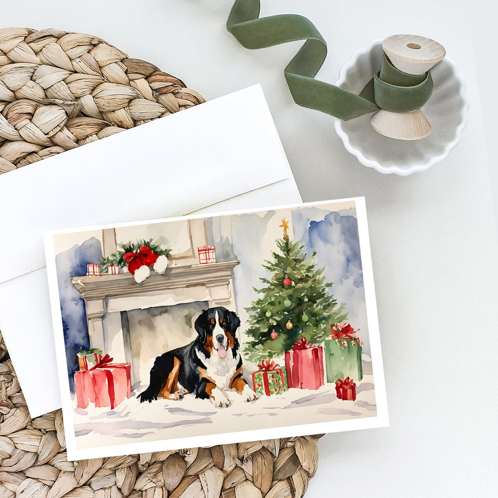 Bernese Mountain Dog Christmas Greeting Cards Pack of 8 Blank Cards with Envelopes Whimsical A7 Size 5x7