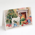 White Boxer Christmas Greeting Cards Pack of 8 Blank Cards with Envelopes Whimsical A7 Size 5x7