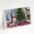 White Boxer Christmas Greeting Cards Pack of 8 Blank Cards with Envelopes Whimsical A7 Size 5x7