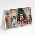 White Boxer Christmas Greeting Cards Pack of 8 Blank Cards with Envelopes Whimsical A7 Size 5x7