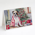 White Boxer Christmas Greeting Cards Pack of 8 Blank Cards with Envelopes Whimsical A7 Size 5x7