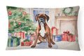 Fawn Boxer Christmas Decorative Throw Pillow 12x16 Indoor Outdoor Accent Cushion, Fabric Cover with Insert for Sofa, Bed, Porch & Living Room