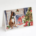 Fawn Boxer Christmas Greeting Cards Pack of 8 Blank Cards with Envelopes Whimsical A7 Size 5x7