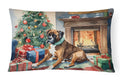 Fawn Boxer Christmas Decorative Throw Pillow 12x16 Indoor Outdoor Accent Cushion, Fabric Cover with Insert for Sofa, Bed, Porch & Living Room
