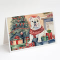White English Bulldog Christmas Greeting Cards Pack of 8 Blank Cards with Envelopes Whimsical A7 Size 5x7