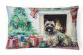 Cairn Terrier Christmas Decorative Throw Pillow 12x16 Indoor Outdoor Accent Cushion, Fabric Cover with Insert for Sofa, Bed, Porch & Living Room