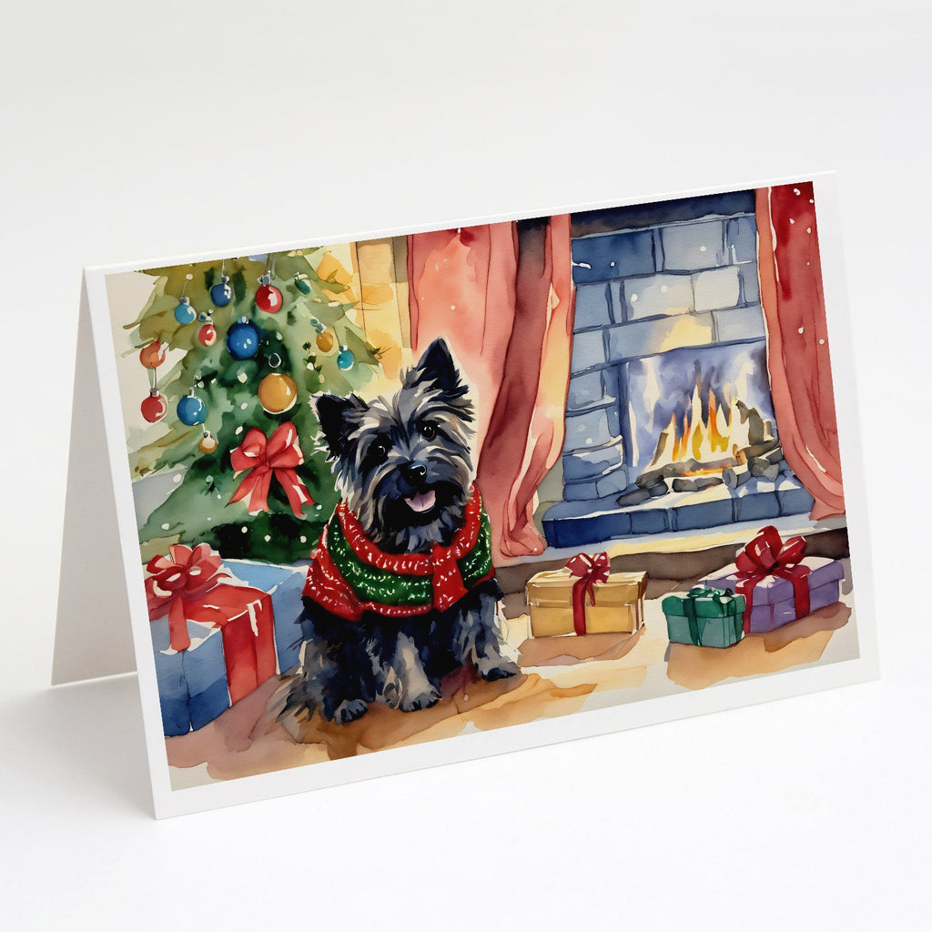 Cairn Terrier Christmas Greeting Cards Pack of 8 Blank Cards with Envelopes Whimsical A7 Size 5x7