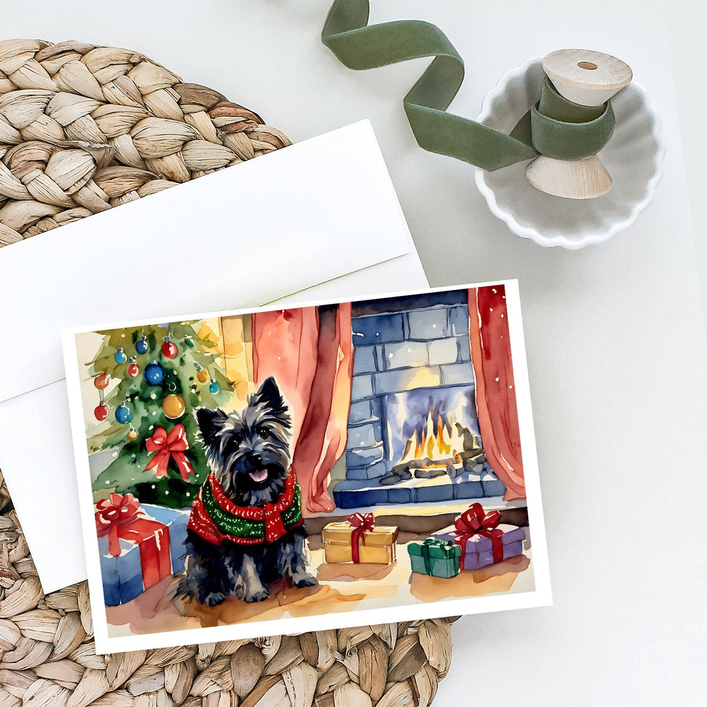 Cairn Terrier Christmas Greeting Cards Pack of 8 Blank Cards with Envelopes Whimsical A7 Size 5x7