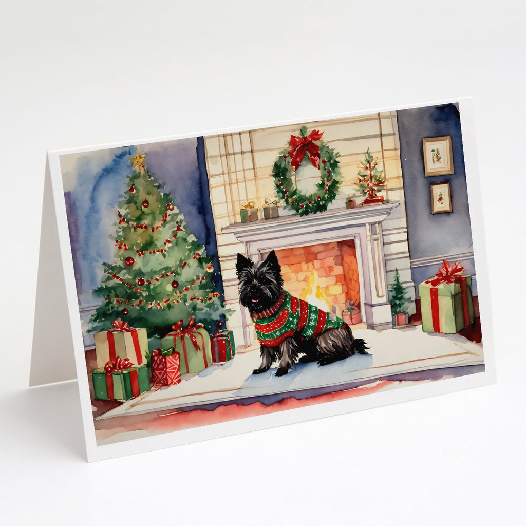 Cairn Terrier Christmas Greeting Cards Pack of 8 Blank Cards with Envelopes Whimsical A7 Size 5x7