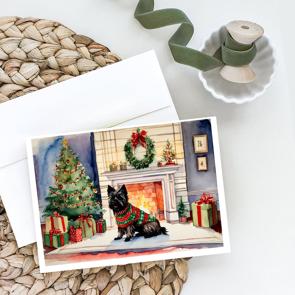 Cairn Terrier Christmas Greeting Cards Pack of 8 Blank Cards with Envelopes Whimsical A7 Size 5x7