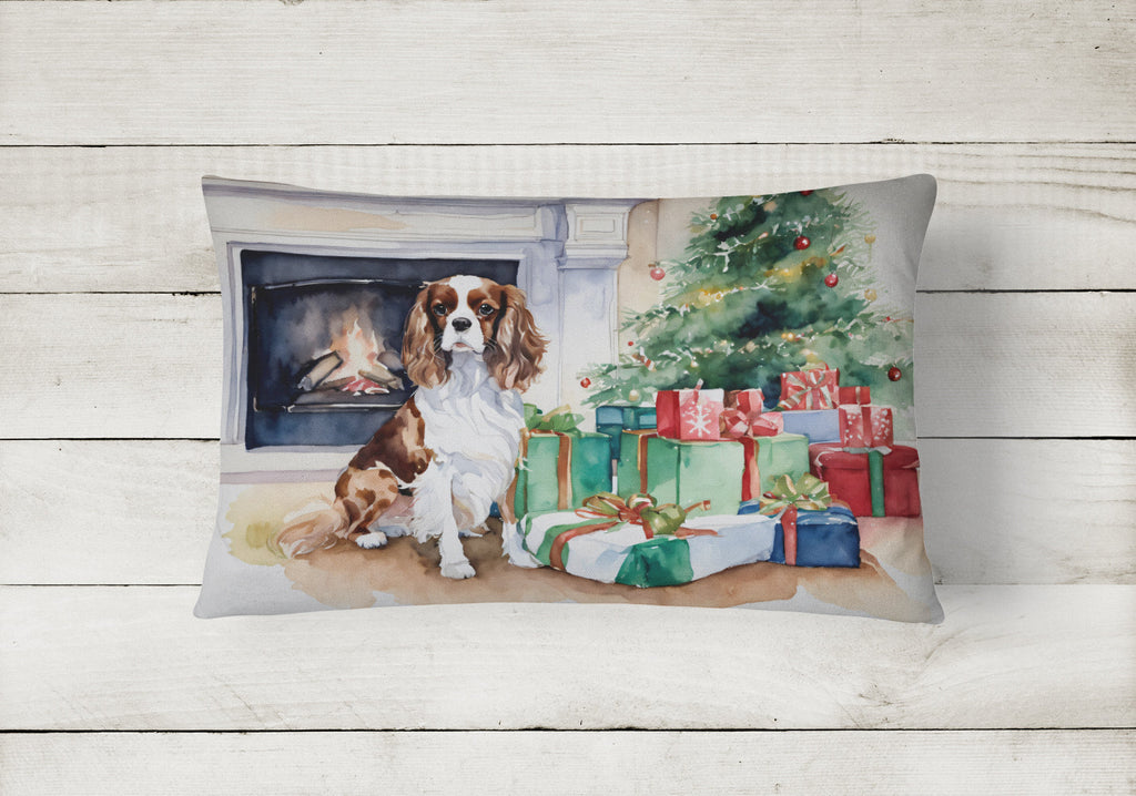 Cavalier Spaniel Christmas Decorative Throw Pillow 12x16 Indoor Outdoor Accent Cushion, Fabric Cover with Insert for Sofa, Bed, Porch & Living Room