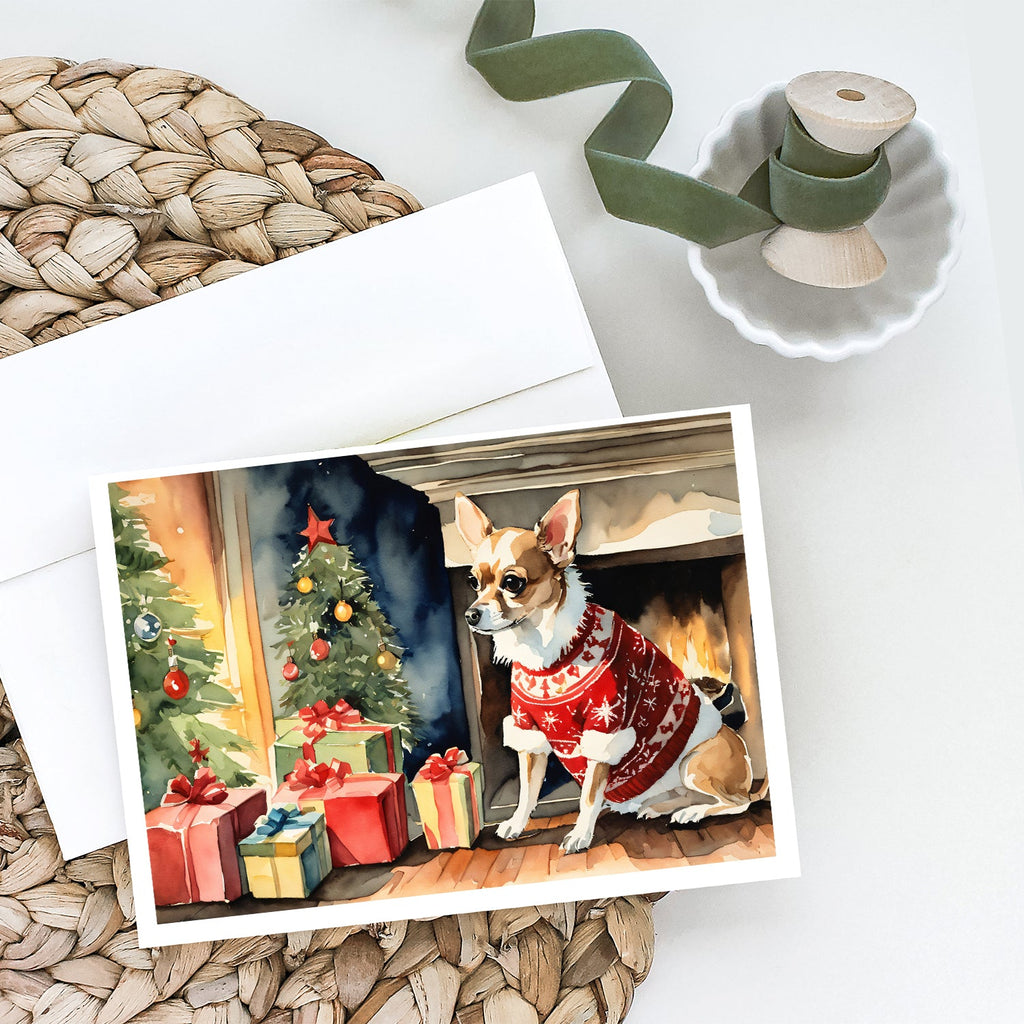 Chihuahua Christmas Greeting Cards Pack of 8 Blank Cards with Envelopes Whimsical A7 Size 5x7