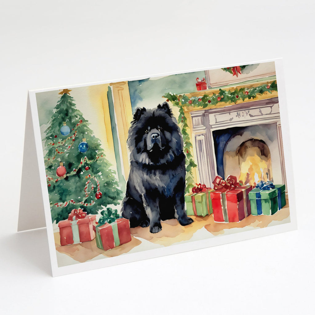 Black Chow Chow Christmas Greeting Cards Pack of 8 Blank Cards with Envelopes Whimsical A7 Size 5x7