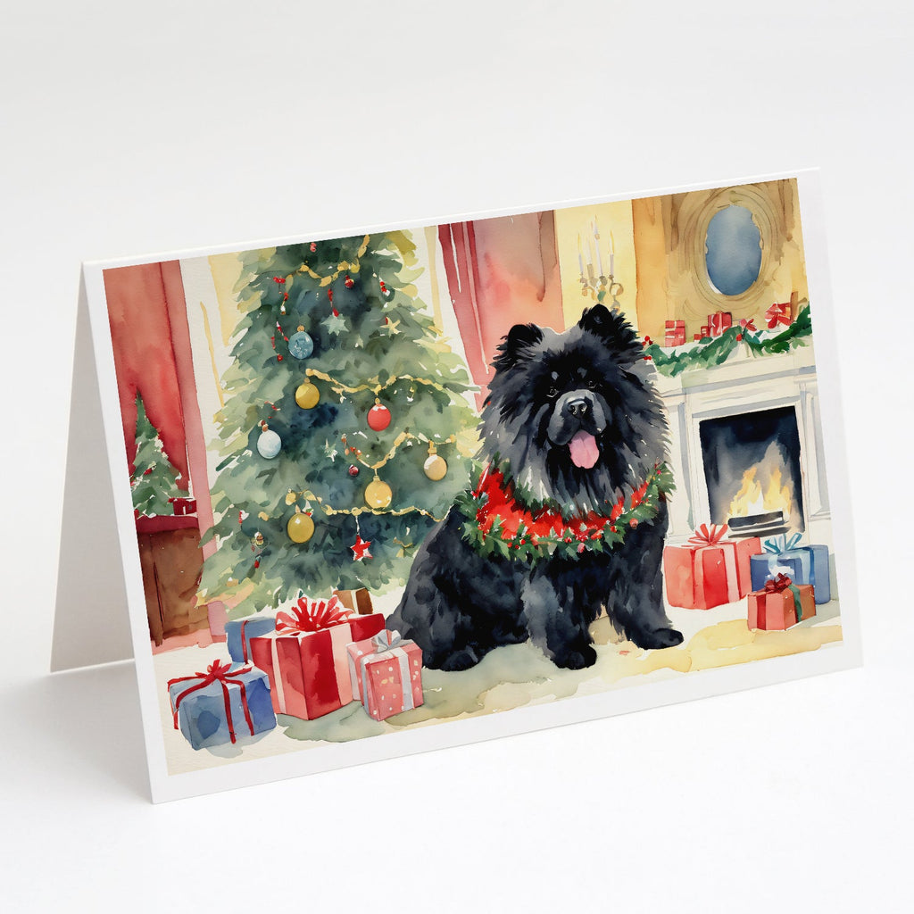 Black Chow Chow Christmas Greeting Cards Pack of 8 Blank Cards with Envelopes Whimsical A7 Size 5x7