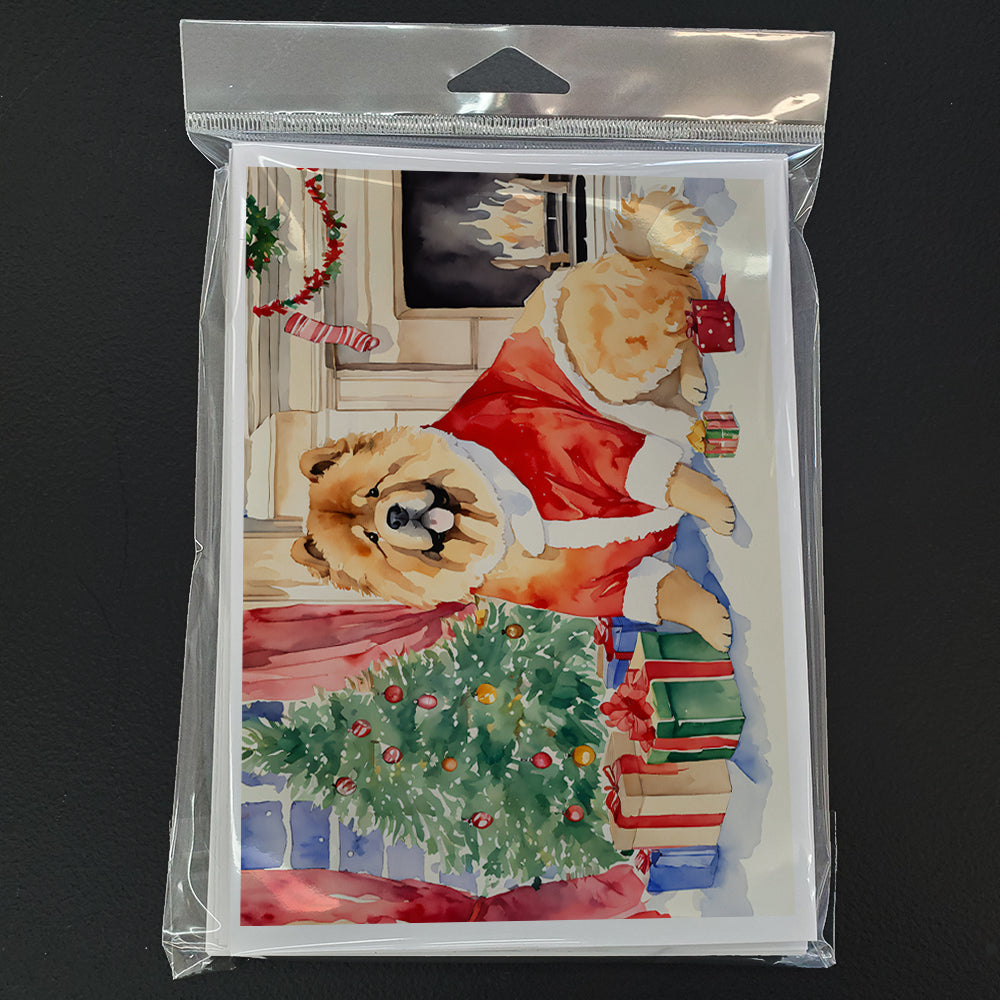 Chow Chow Christmas Greeting Cards Pack of 8 Blank Cards with Envelopes Whimsical A7 Size 5x7
