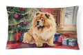 Chow Chow Christmas Decorative Throw Pillow 12x16 Indoor Outdoor Accent Cushion, Fabric Cover with Insert for Sofa, Bed, Porch & Living Room