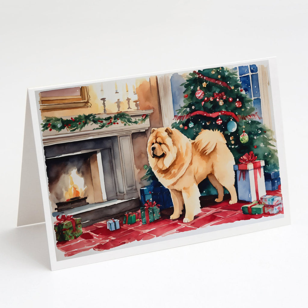 Chow Chow Christmas Greeting Cards Pack of 8 Blank Cards with Envelopes Whimsical A7 Size 5x7