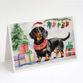 Black and Tan Dachshund Christmas Greeting Cards Pack of 8 Blank Cards with Envelopes Whimsical A7 Size 5x7