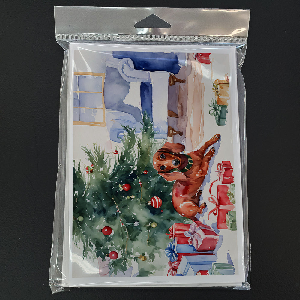 Dachshund Christmas Greeting Cards Pack of 8 Blank Cards with Envelopes Whimsical A7 Size 5x7