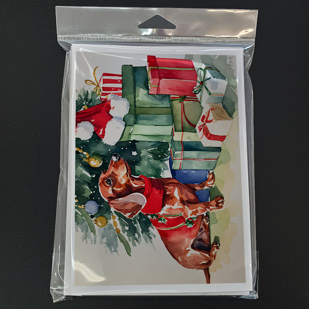 Dachshund Christmas Greeting Cards Pack of 8 Blank Cards with Envelopes Whimsical A7 Size 5x7