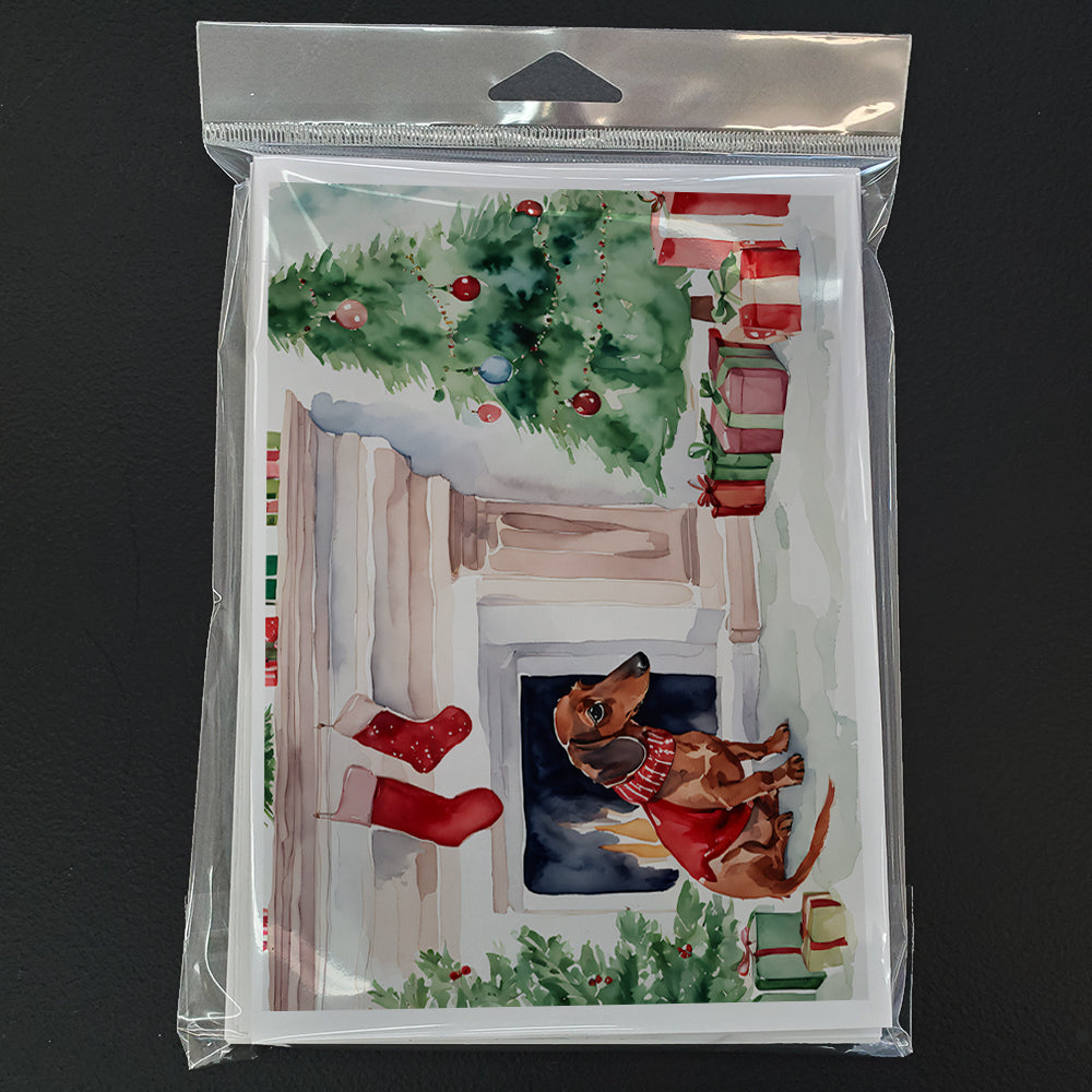 Dachshund Christmas Greeting Cards Pack of 8 Blank Cards with Envelopes Whimsical A7 Size 5x7