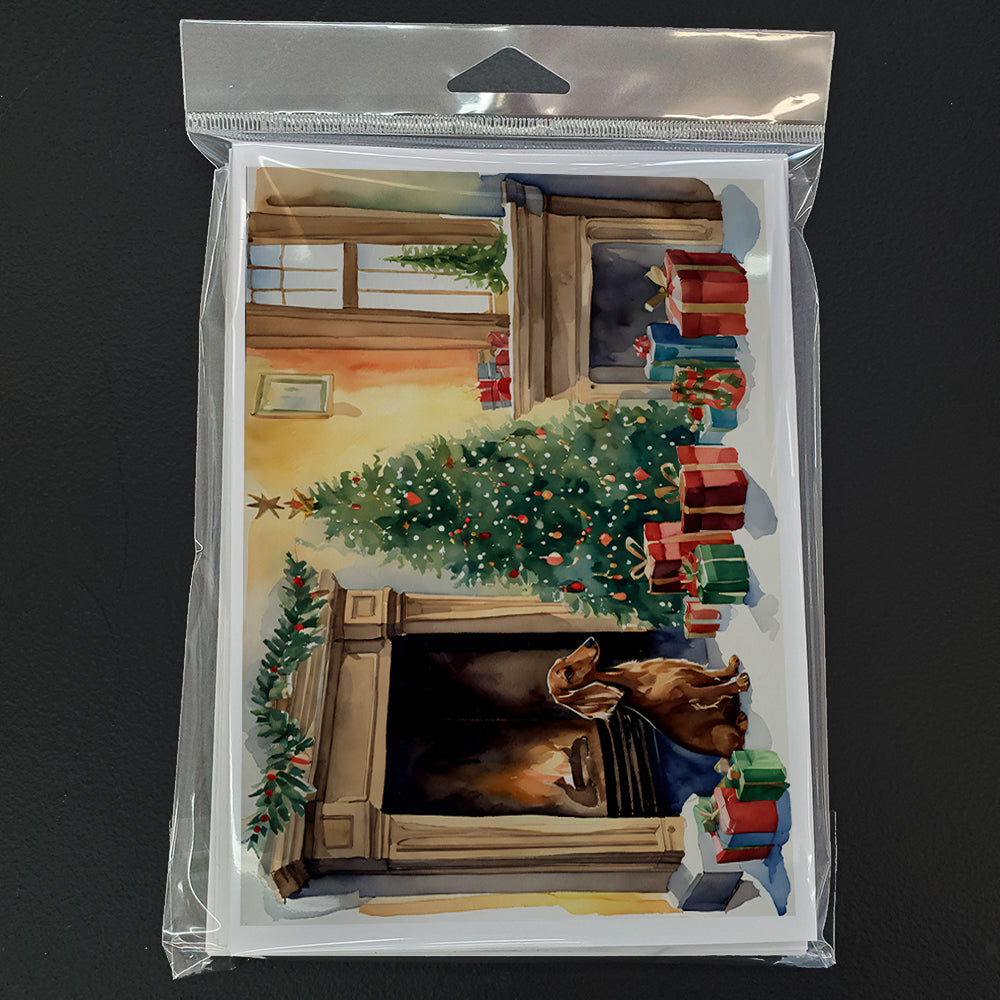 Dachshund Christmas Greeting Cards Pack of 8 Blank Cards with Envelopes Whimsical A7 Size 5x7