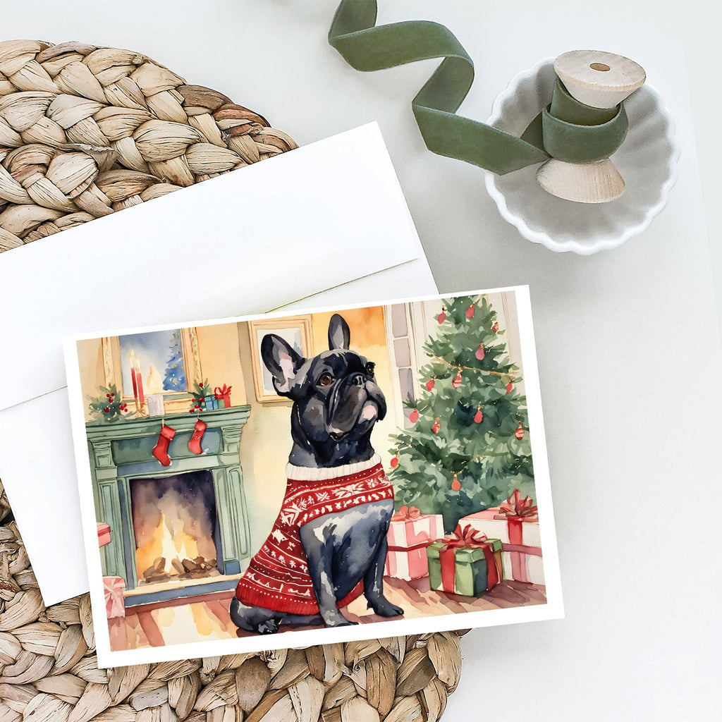 French Bulldog Christmas Greeting Cards Pack of 8 Blank Cards with Envelopes Whimsical A7 Size 5x7